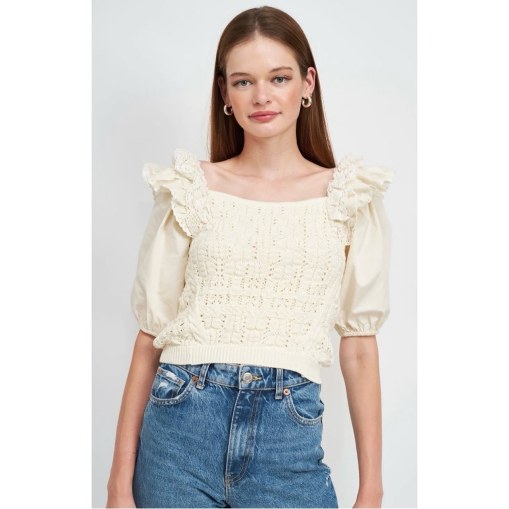 En Saison Cream Lace Top - Picture 15 of 15